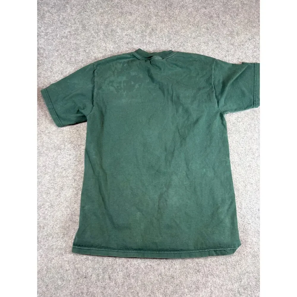 Vintage 90s Champion Athletics T Shirt Mens Medium Green Cotton Streetwear Tee - Picture 8 of 9